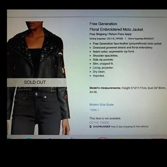 Free Generation Floral Embroidered Moto Jacket - Picture 5 of 9